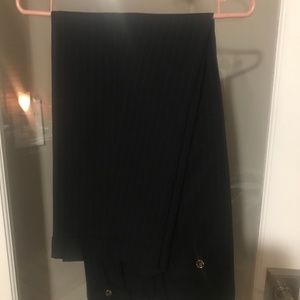 Navy blue pinstriped dress pant